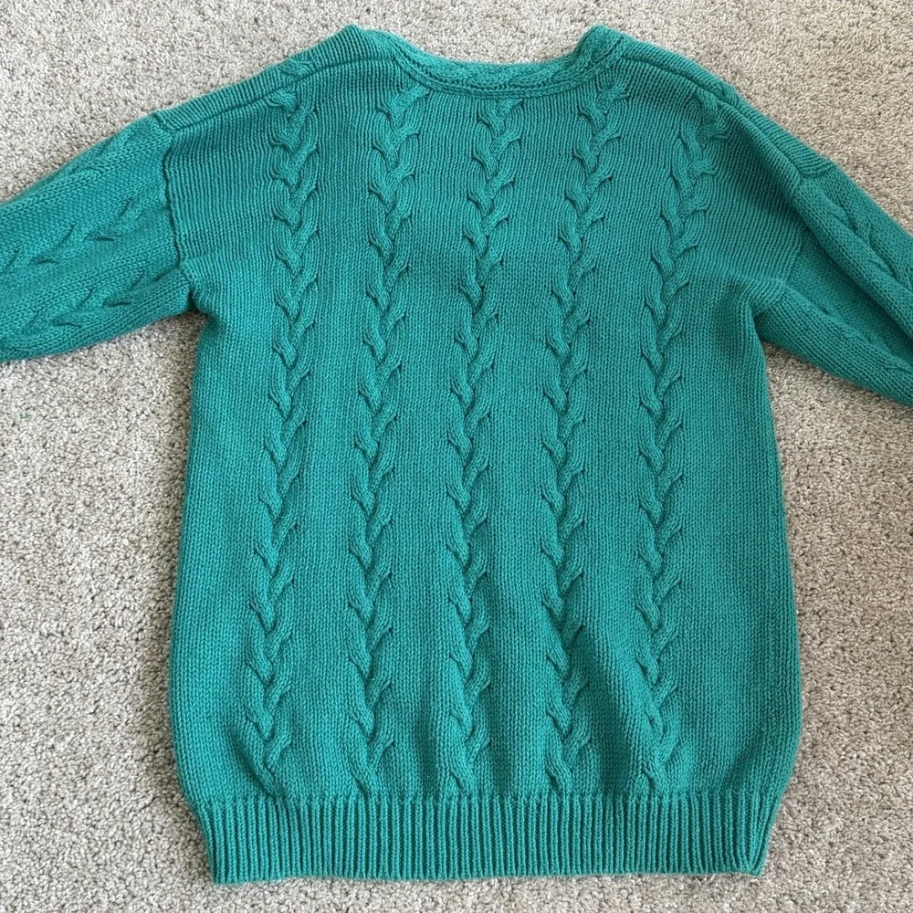 Best Sweater Womens M Teal Long Sleeve Ramie sleeves